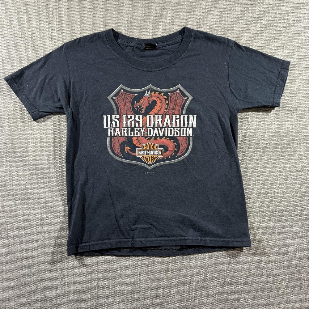 Harley Davidson Shirt Youth Medium Dragon Tail Tennessee Motorcycle 2019 Black